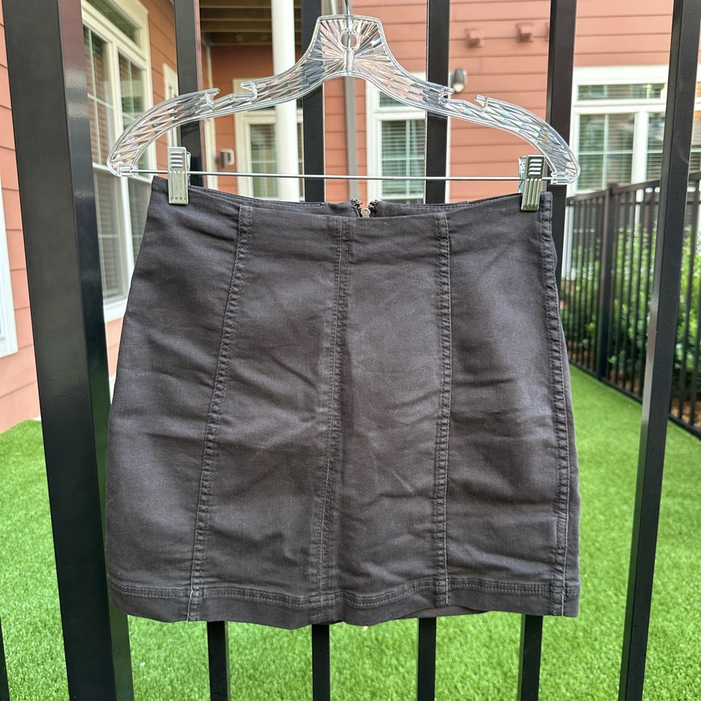 Free People Black Denim Skirt